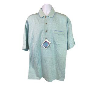 VTG  NWT Colours by Alexander Julian Polo Shirt L Mint Green 90s Preppy Golf